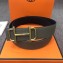 Hermes Width 3.8cm Reversible Leather Strap Belt with Royal Buckle Light Gray 2019