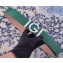 Gucci Width 3.8cm Leather Signature GG Belt with Single G Buckle Green 2019