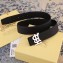 Burberry Width 3.8cm Reversible Monogram Motif Leather Belt Black 2019
