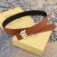 Burberry Width 3.8cm Reversible Monogram Motif Leather Belt Khaki 2019