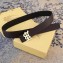 Burberry Width 3.8cm Reversible Monogram Motif Leather Belt Coffee 2019