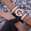 Gucci Width 3.8cm Leather Signature GG Belt with Single G Buckle Brown 2019