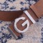 Gucci Width 3.8cm Leather Signature GG Belt with Single G Buckle Brown 2019