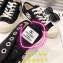 Chanel Logo Print Canvas Sneakers Black 2019
