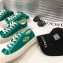 Chanel Logo Print Canvas Sneakers Green 2019