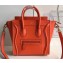 Celine Nano Luggage Bag in Original Smooth Calfskin Orange with Removable Shoulder Strap