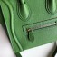 Celine Nano Luggage Bag in Original Drummed Calfskin Green with Removable Shoulder Strap