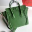 Celine Nano Luggage Bag in Original Drummed Calfskin Green with Removable Shoulder Strap