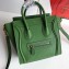 Celine Nano Luggage Bag in Original Drummed Calfskin Green with Removable Shoulder Strap