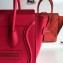Celine Micro Luggage Bag in Original Drummed Calfskin Red