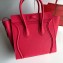 Celine Micro Luggage Bag in Original Drummed Calfskin Red