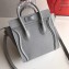 Celine Nano Luggage Bag in Original Drummed Calfskin Light Gray with Removable Shoulder Strap