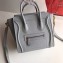 Celine Nano Luggage Bag in Original Drummed Calfskin Light Gray with Removable Shoulder Strap