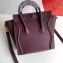 Celine Nano Luggage Bag in Original Drummed Calfskin Burgundy with Removable Shoulder Strap