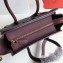 Celine Nano Luggage Bag in Original Drummed Calfskin Burgundy with Removable Shoulder Strap