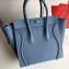 Celine Micro Luggage Bag in Original Drummed Calfskin Denim Blue