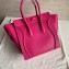 Celine Micro Luggage Bag in Original Drummed Calfskin Fuchsia