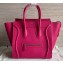 Celine Mini Luggage Bag in Original Drummed Calfskin Fuchsia