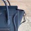 Celine Nano Luggage Bag in Original Drummed Calfskin Royal Blue/Silver with Removable Shoulder Strap
