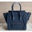 Celine Micro Luggage Bag in Original Drummed Calfskin Royal Blue/Silver