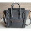 Celine Nano Luggage Bag in Original Drummed Calfskin Gray with Removable Shoulder Strap