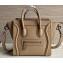 Celine Nano Luggage Bag in Original Drummed Calfskin Beige with Removable Shoulder Strap