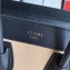 Celine Nano Luggage Bag in Original Black/Drummed Beige/Suede Dark Red with Removable Shoulder Strap