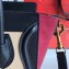 Celine Nano Luggage Bag in Original Black/Drummed Beige/Suede Dark Red with Removable Shoulder Strap