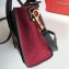 Celine Nano Luggage Bag in Original Black/Drummed Beige/Suede Dark Red with Removable Shoulder Strap
