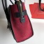 Celine Micro Luggage Bag in Original Black/Drummed Beige/Suede Dark Red