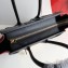 Celine Micro Luggage Bag in Original Black/Drummed Beige/Suede Dark Red