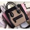 Celine Nano Luggage Bag in Original Black/Drummed Beige/Pink with Removable Shoulder Strap