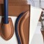 Celine Nano Luggage Bag in Original Smooth Calfskin Khaki/White/Royal Blue with Removable Shoulder Strap
