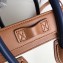 Celine Nano Luggage Bag in Original Smooth Calfskin Khaki/White/Royal Blue with Removable Shoulder Strap