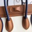 Celine Micro Luggage Bag in Original Smooth Calfskin Khaki/White/Royal Blue