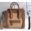 Celine Nano Luggage Bag in Original Smooth Calfskin Khaki/Apricot/Baby Blue with Removable Shoulder Strap