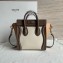 Celine Nano Luggage Bag in Original Smooth Calfskin Etoupe/White/Apricot with Removable Shoulder Strap