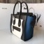 Celine Micro Luggage Bag in Original Black/Drummed White/Crinkled Blue