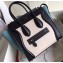Celine Micro Luggage Bag in Original Black/Drummed White/Crinkled Light Green