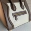 Celine Micro Luggage Bag in Original Smooth Calfskin Etoupe/White/Apricot