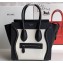Celine Mini Luggage Bag in Original Drummed Calfskin Black/White