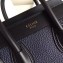 Celine Nano Luggage Bag in Original Black/Drummed Navy Blue/Crinkled Red with Removable Shoulder Strap