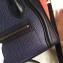 Celine Nano Luggage Bag in Original Black/Drummed Navy Blue/Crinkled Red with Removable Shoulder Strap