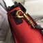 Celine Nano Luggage Bag in Original Black/Drummed Navy Blue/Crinkled Red with Removable Shoulder Strap