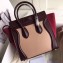 Celine Micro Luggage Bag in Original Smooth Calfskin Burgundy/Beige/Suede Red