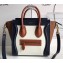 Celine Nano Luggage Bag in Original Royal Blue/White/Khaki with Removable Shoulder Strap