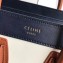 Celine Nano Luggage Bag in Original Royal Blue/White/Khaki with Removable Shoulder Strap