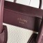 Celine Nano Luggage Bag in Original Burgundy/Drummed White/Crinkled Brick Red with Removable Shoulder Strap