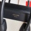 Celine Nano Luggage Bag in Original Black/Drummed White/Suede Turquoise with Removable Shoulder Strap