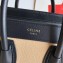 Celine Nano Luggage Bag in Original Black/Drummed Beige/Suede Dark Green with Removable Shoulder Strap